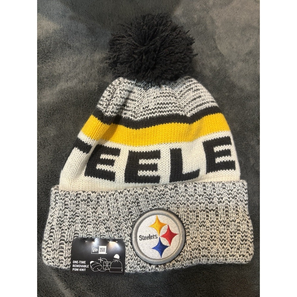 New Era Pittsburgh Steelers NFL Sideline Pom Knit Beanie Hat - Brand New w Tags